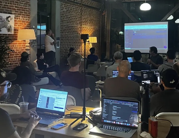Andrew Peltekci and Justin Walker presenting at OpenClaw LA #3