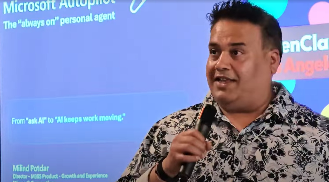 Milind Potdar presenting agents at Microsoft